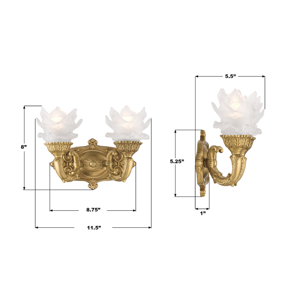 5222-AG Mayfield 11.5'' Sconce | Dimensions Image