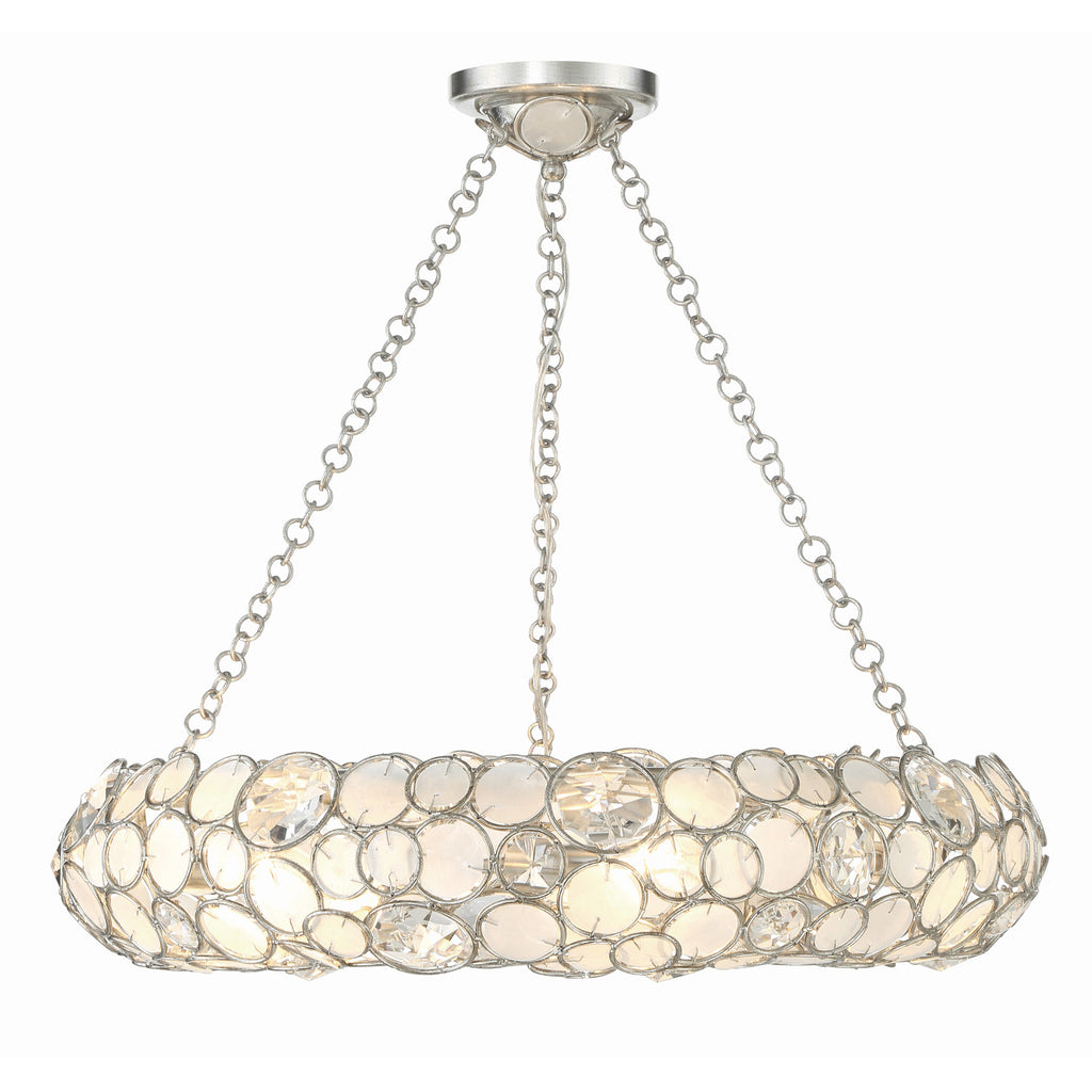 Crystorama Palla 24'' Semi Flush Mount in Antique Silver - Additional View