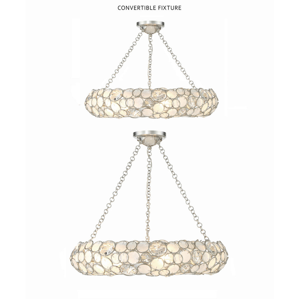 Crystorama Palla 24'' Semi Flush Mount in Antique Silver - Additional View