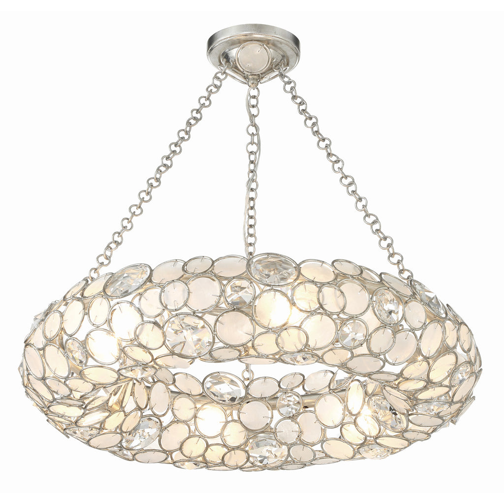 Crystorama Palla 24'' Chandelier in Antique Silver - Front View