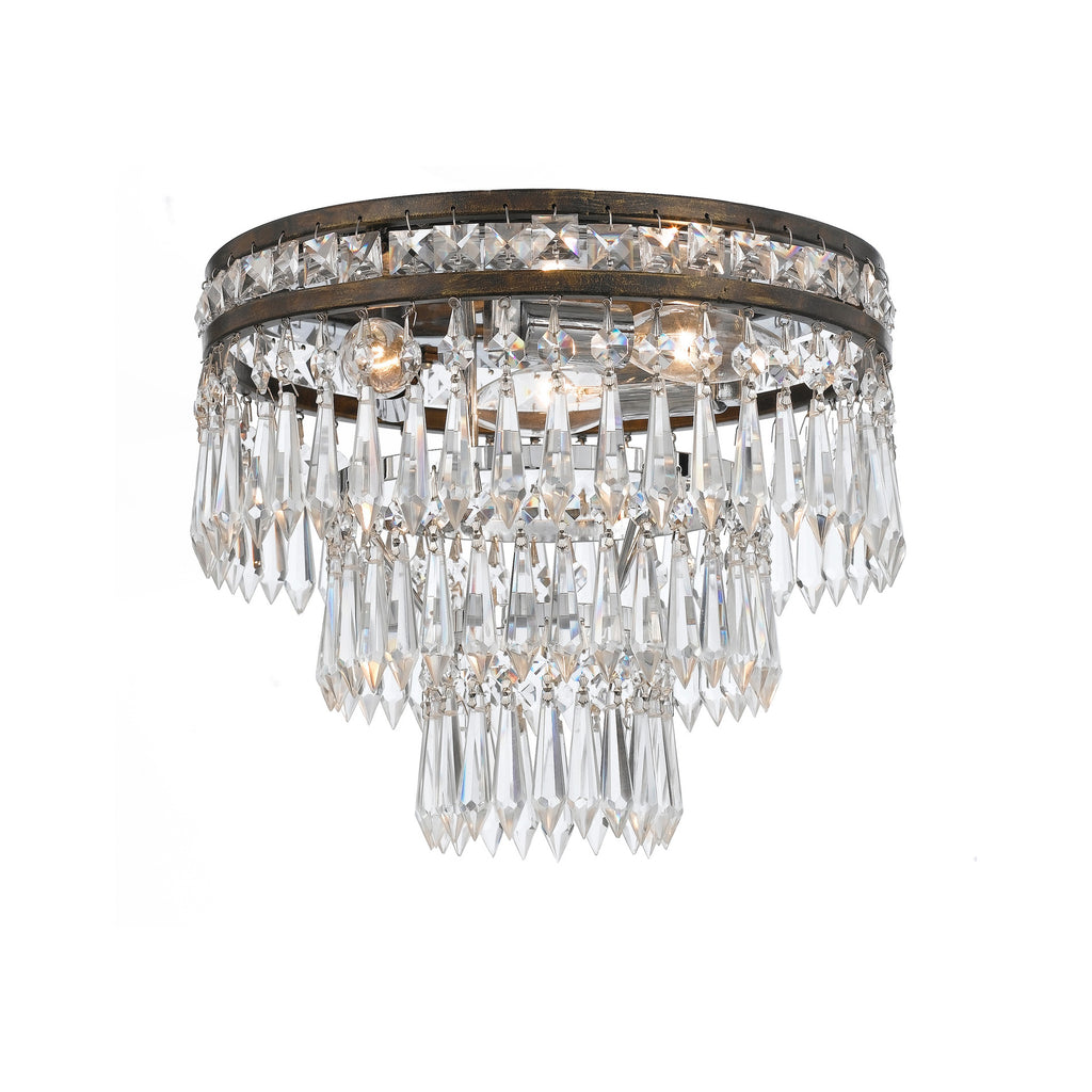 Crystorama Mercer 12'' Flush Mount in English Bronze - Front View