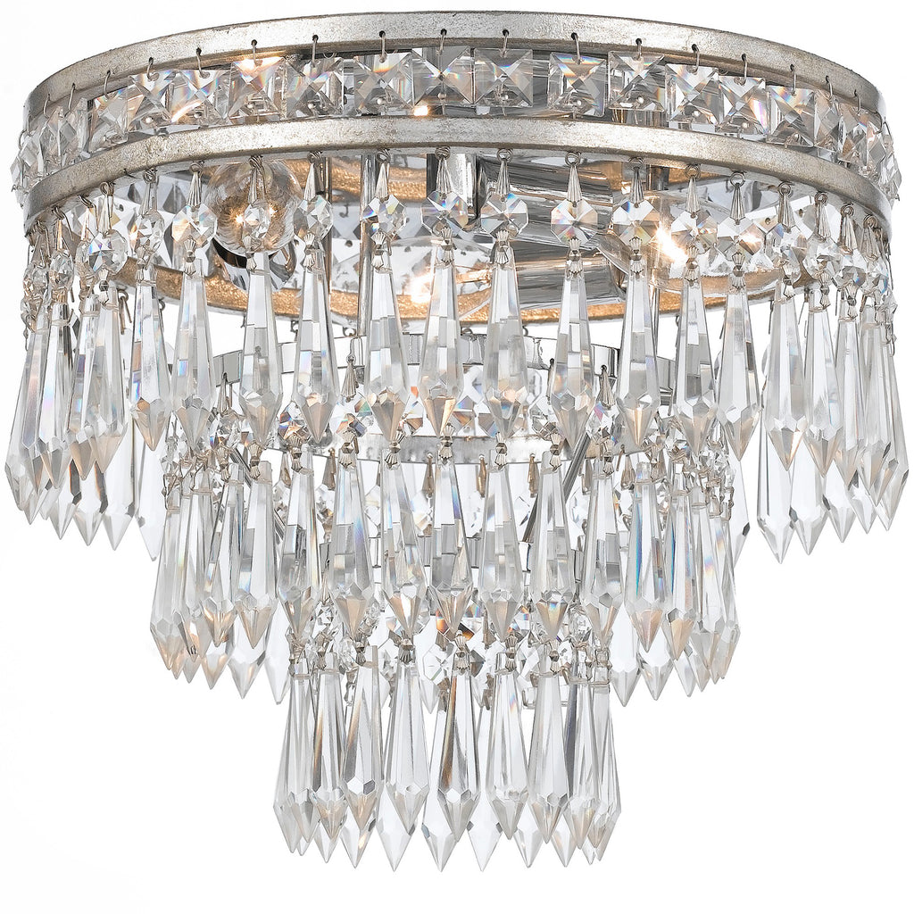 Crystorama-OPEN-BOX Mercer 3 Light Flush in Olde Silver - Additional View