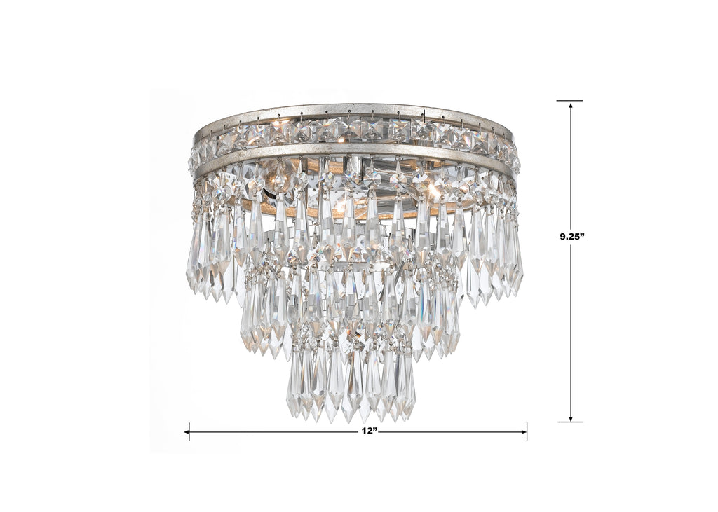 5260-OS-CL-MWP_ULN Mercer 3 Light Flush | Dimensions Image