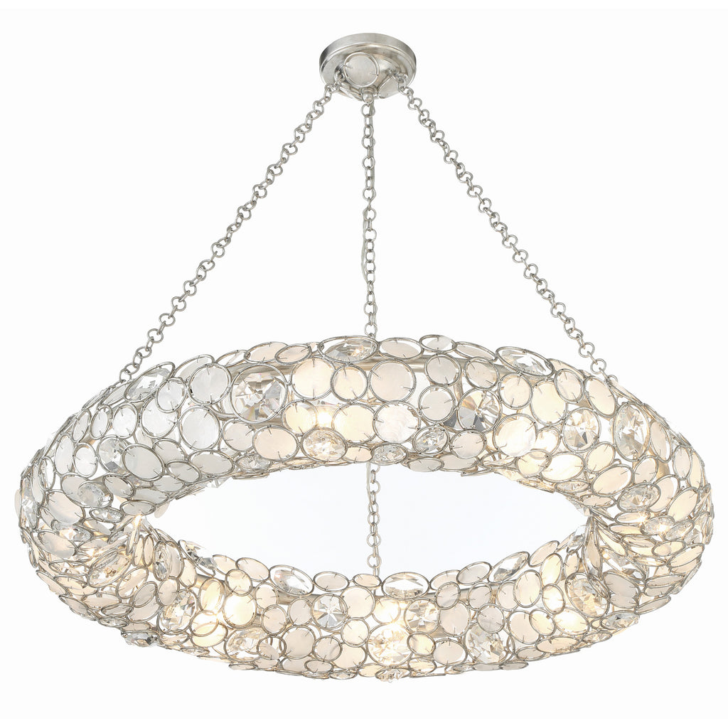 Crystorama Palla 32'' Chandelier in Antique Silver - Additional View