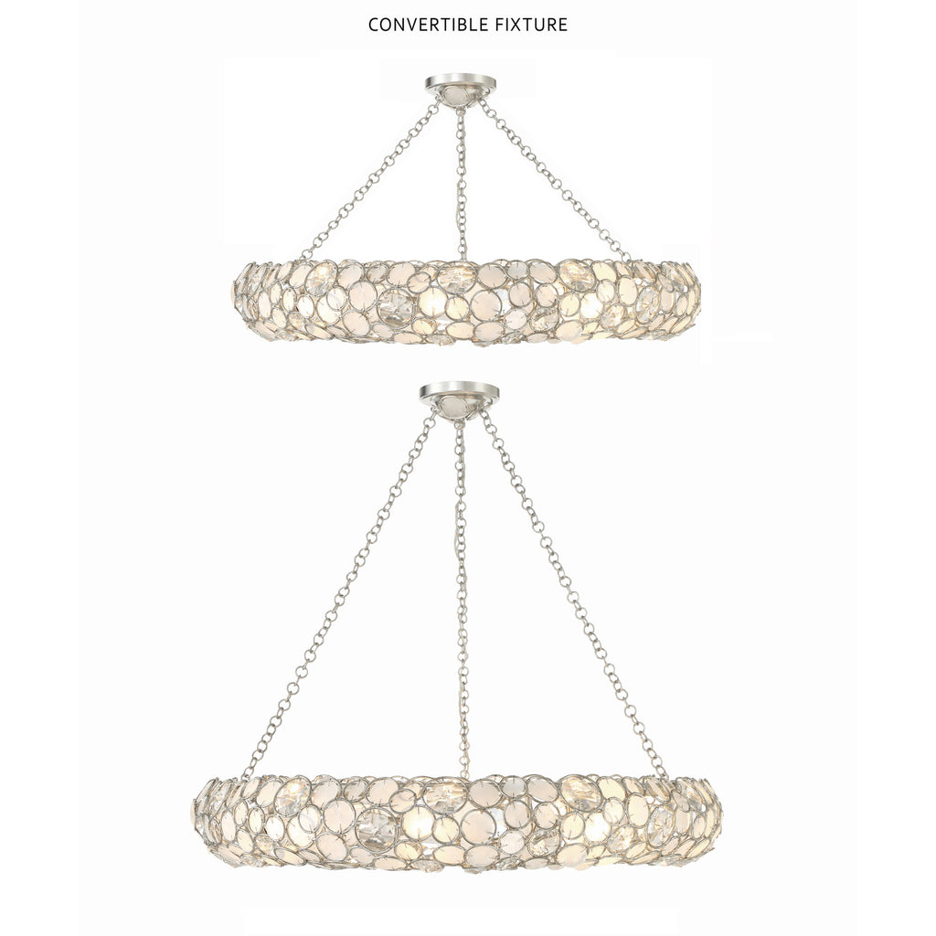 Crystorama Palla 32'' Chandelier in Antique Silver - Additional View