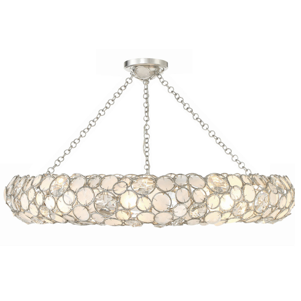 Crystorama Palla 32'' Semi Flush Mount in Antique Silver - Additional View