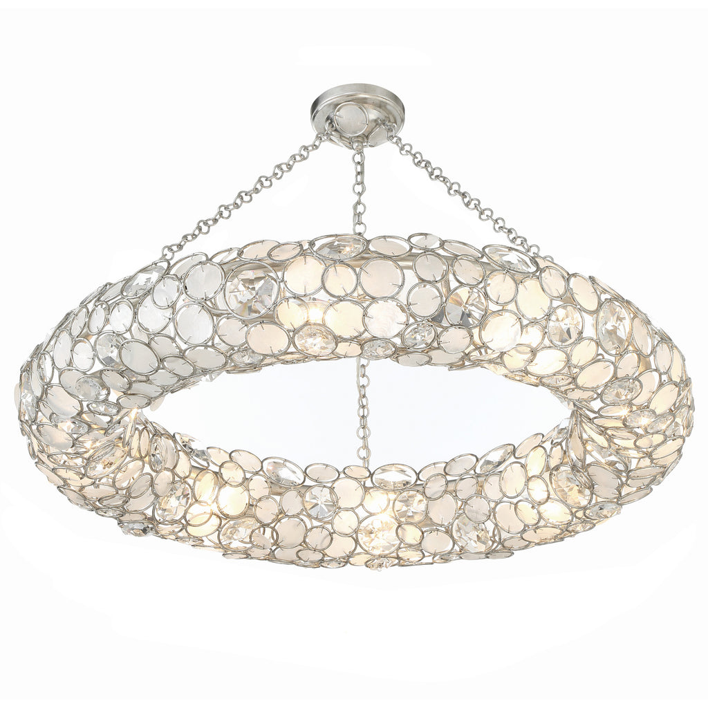 Crystorama Palla 32'' Semi Flush Mount in Antique Silver - Additional View