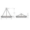 Crystorama Palla 32'' Semi Flush Mount - Product Dimensions