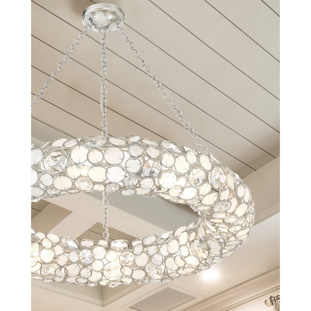 Crystorama Palla 32'' Chandelier in Antique Silver - Lifestyle View