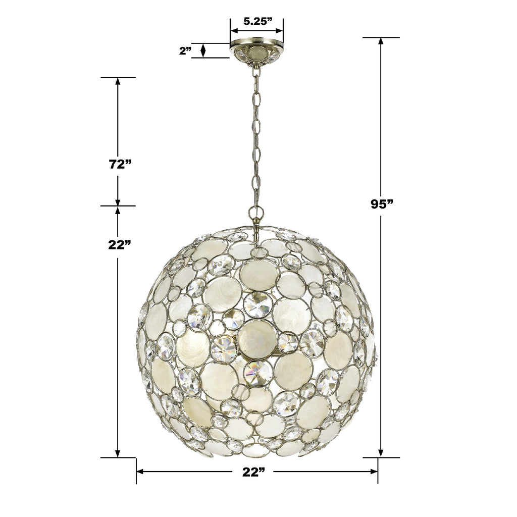 529-SA Palla 6 Light Pendant | Dimensions Image