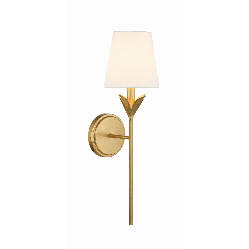 Crystorama Broche 6'' Sconce in Antique Gold - Front View