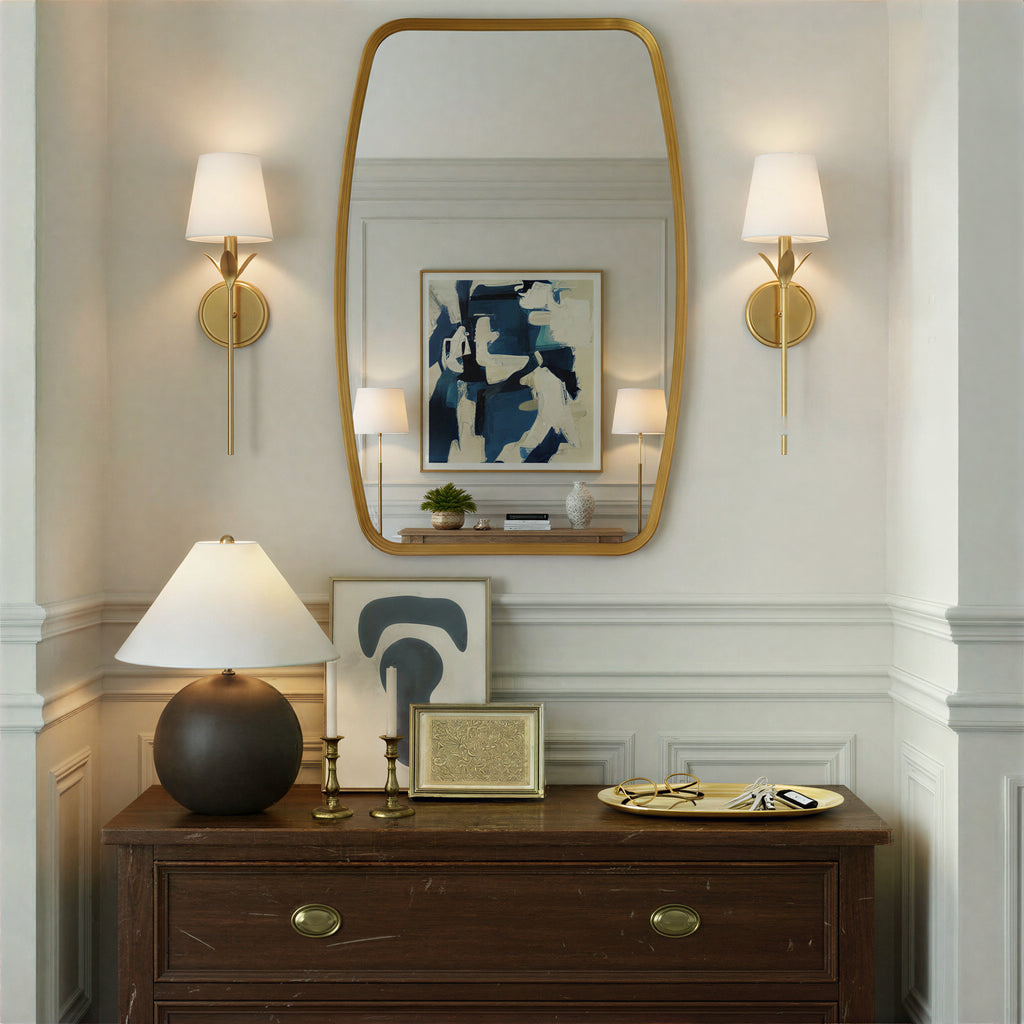 Crystorama Broche 6'' Sconce in Antique Gold - Lifestyle View