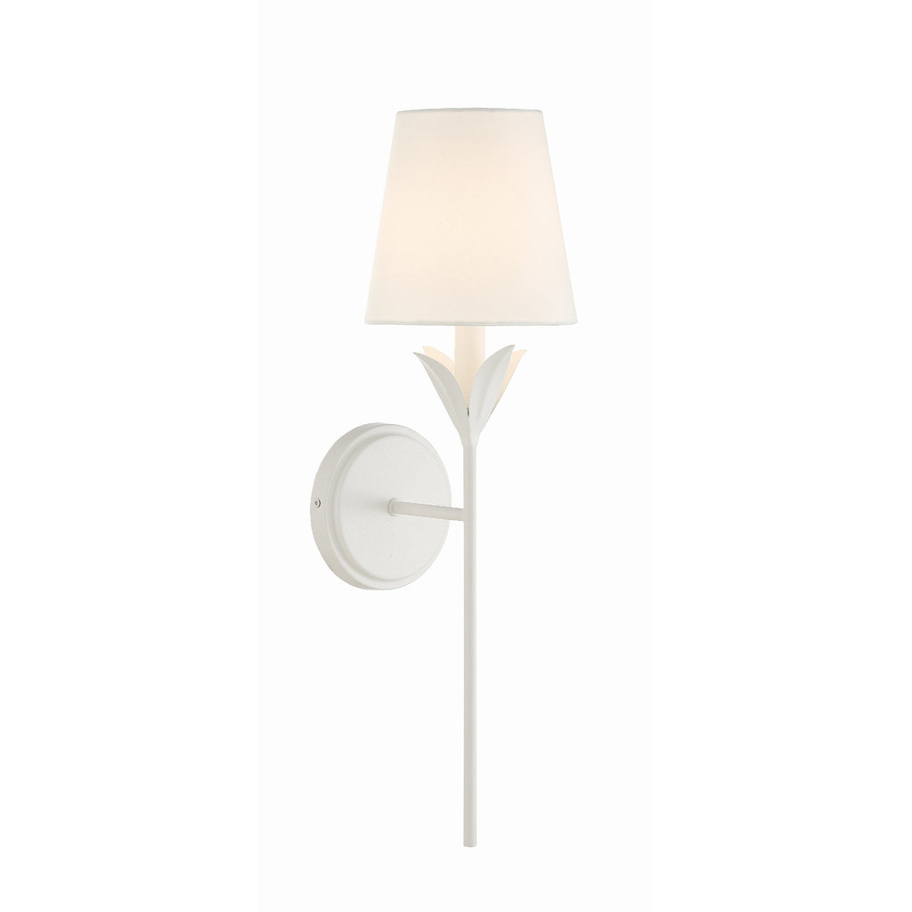 Crystorama Broche 6'' Sconce in Matte White - Front View
