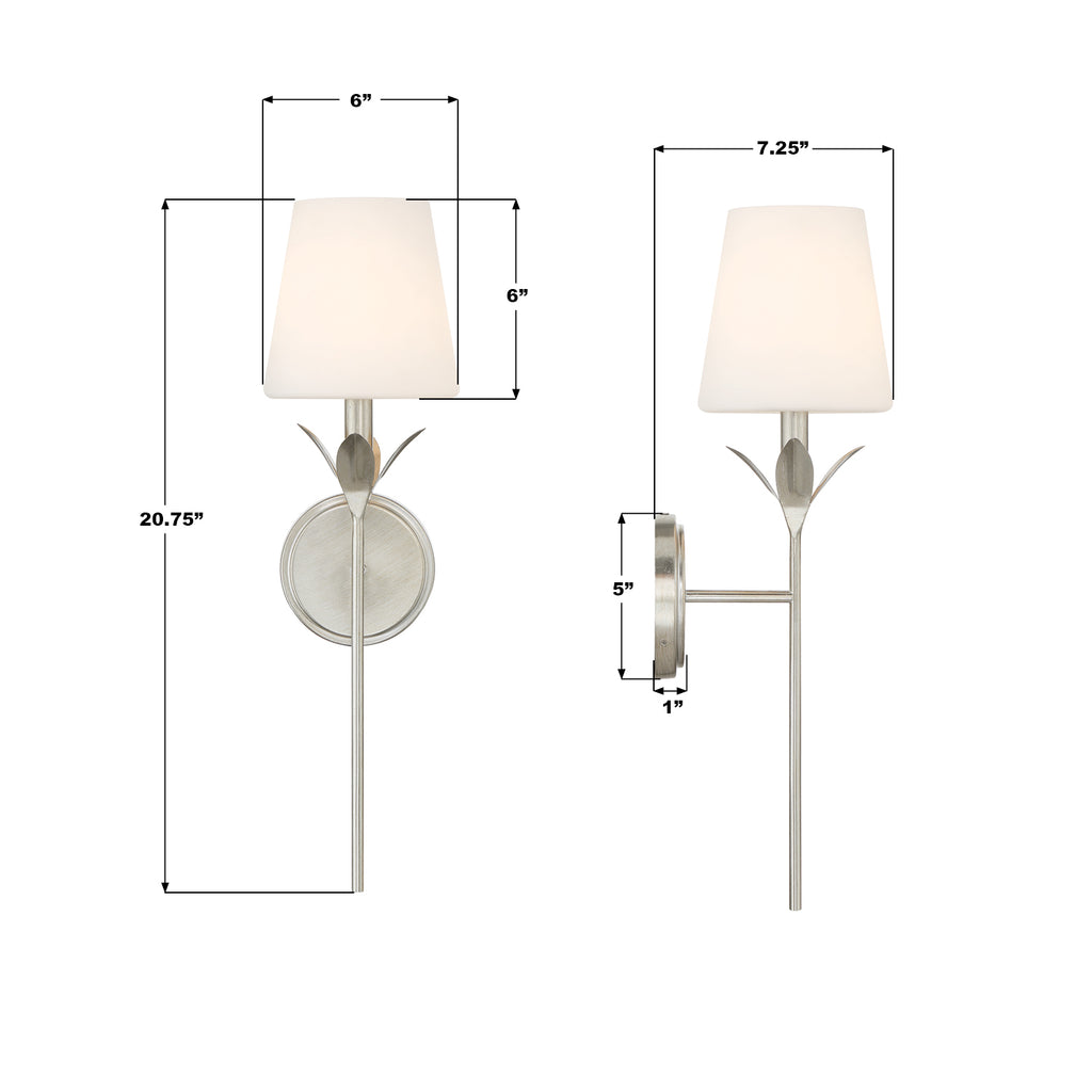 531-OP-SA Broche 6'' Sconce | Dimensions Image
