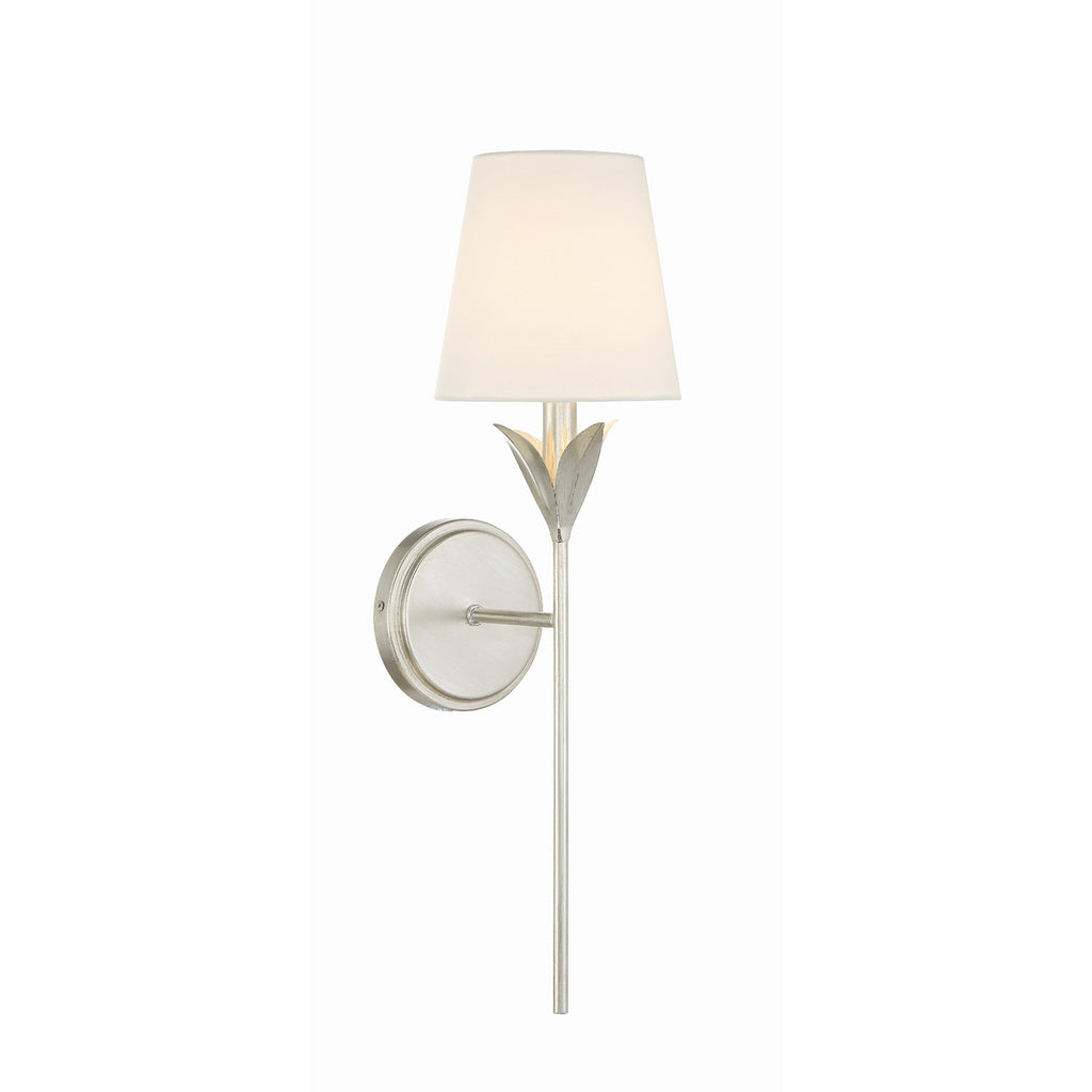 Crystorama Broche 6'' Sconce in Antique Silver - Front View