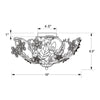 Crystorama Paris Market 16'' Semi Flush Mount - Product Dimensions
