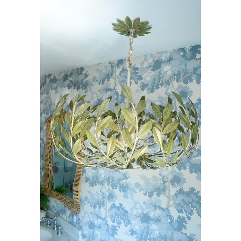 Crystorama Broche 27'' Chandelier in Champagne Green Tea - Lifestyle View