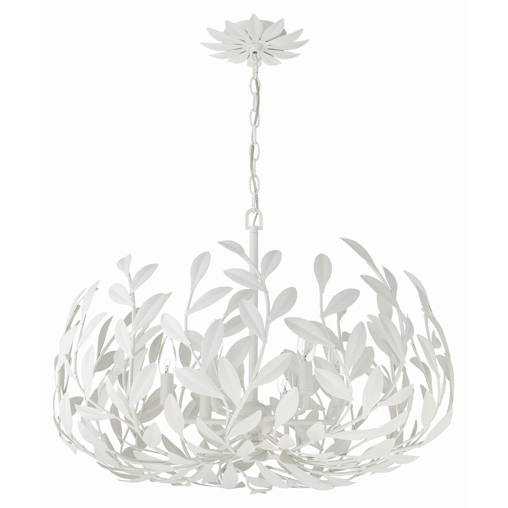 Crystorama Broche 27'' Chandelier in Matte White - Additional View