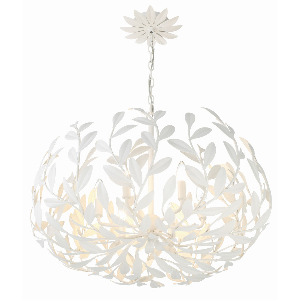 Crystorama Broche 27'' Chandelier in Matte White - Additional View