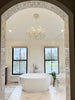 Crystorama Broche 27'' Chandelier in Matte White - Lifestyle View