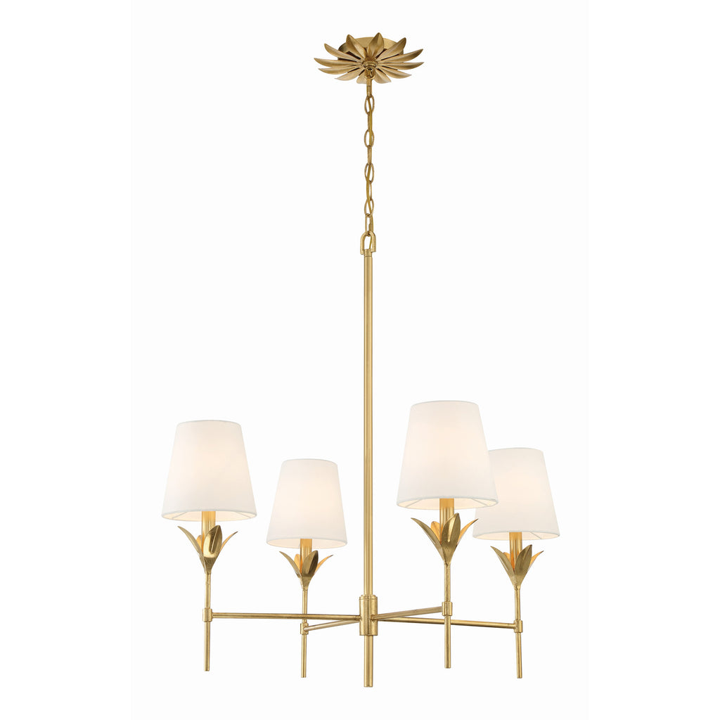 Crystorama Broche 28'' Chandelier in Antique Gold - Additional View