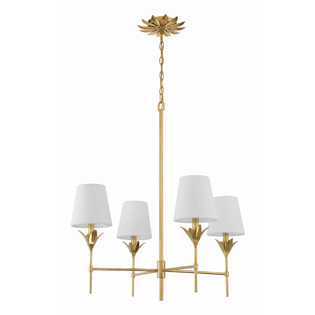 Crystorama Broche 28'' Chandelier in Antique Gold - Additional View