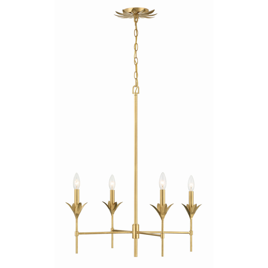 Crystorama Broche 28'' Chandelier in Antique Gold - Additional View