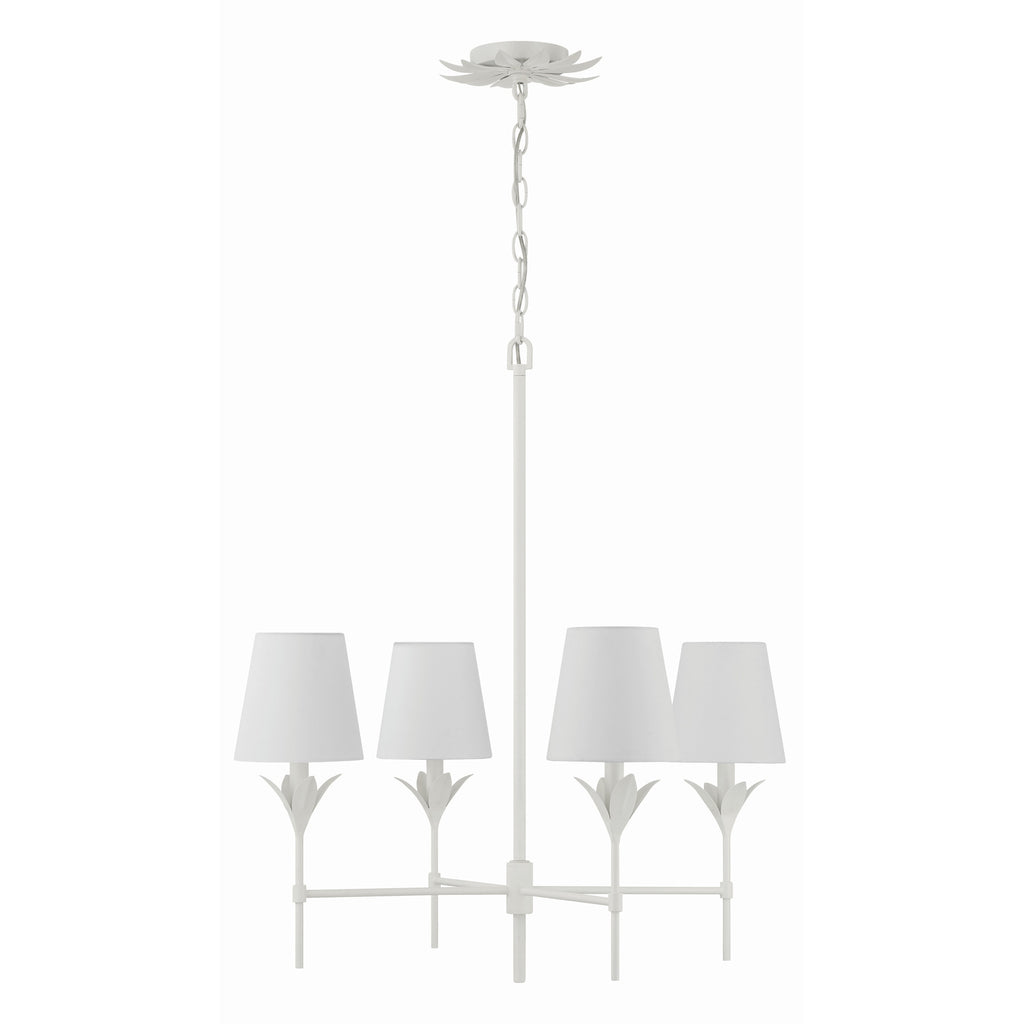 Crystorama Broche 28'' Chandelier in Matte White - Additional View
