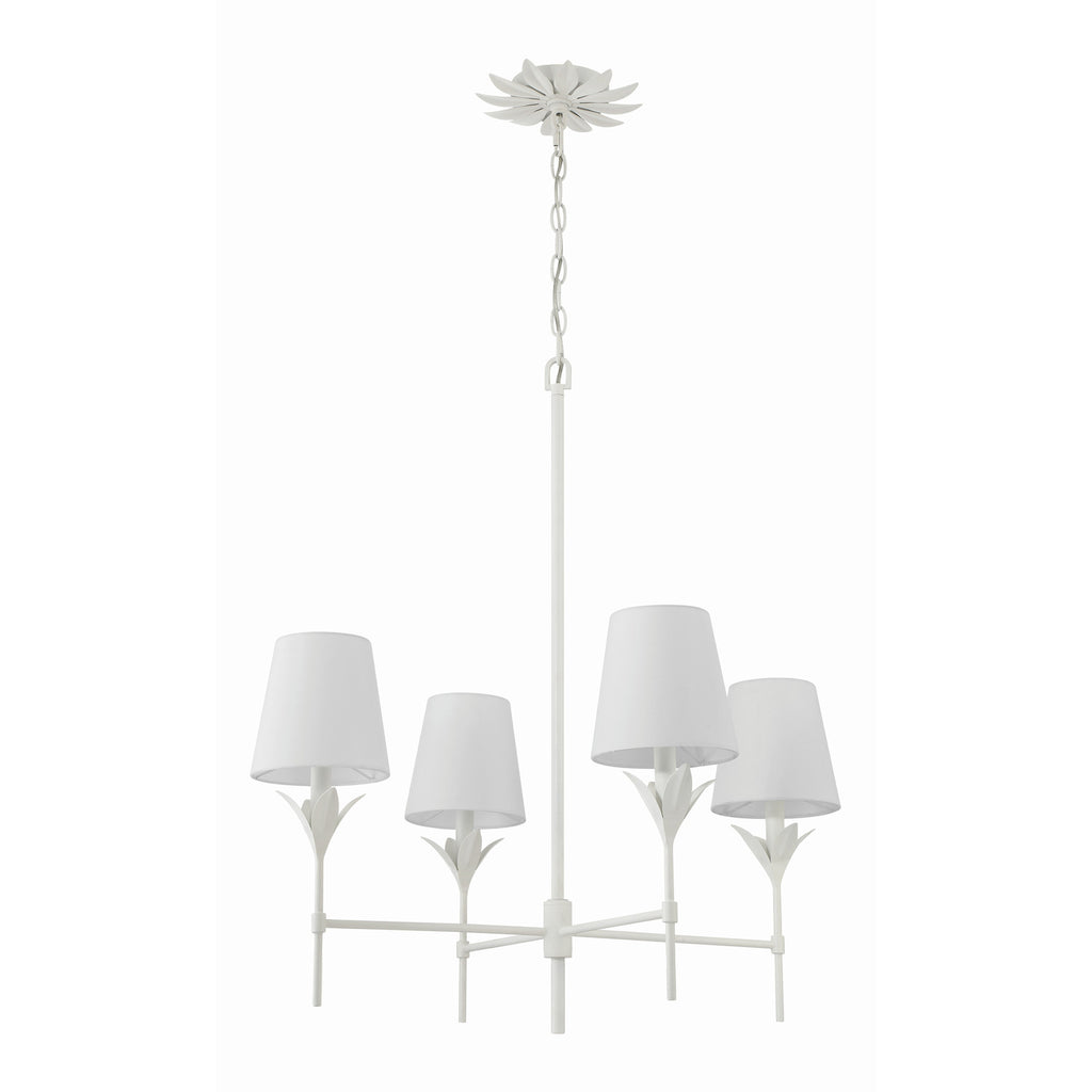 Crystorama Broche 28'' Chandelier in Matte White - Additional View