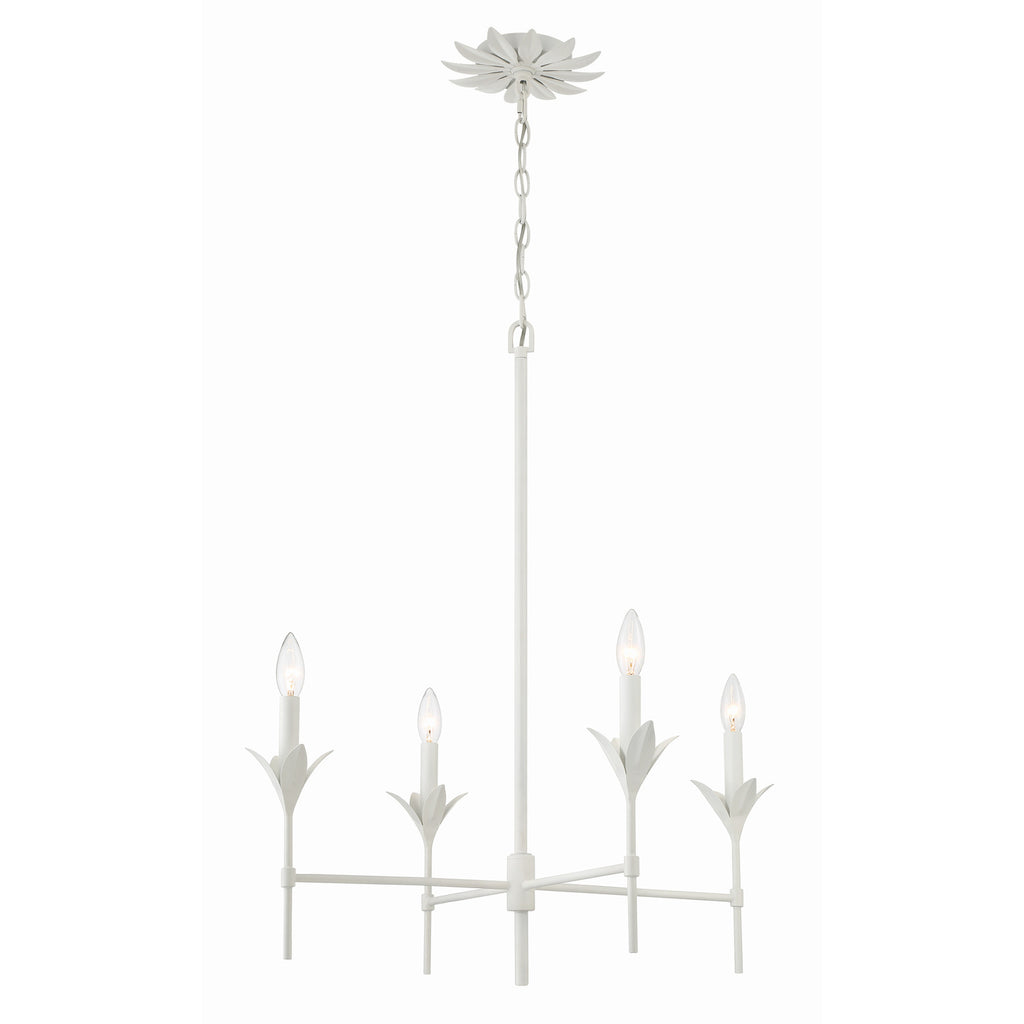 Crystorama Broche 28'' Chandelier in Matte White - Additional View