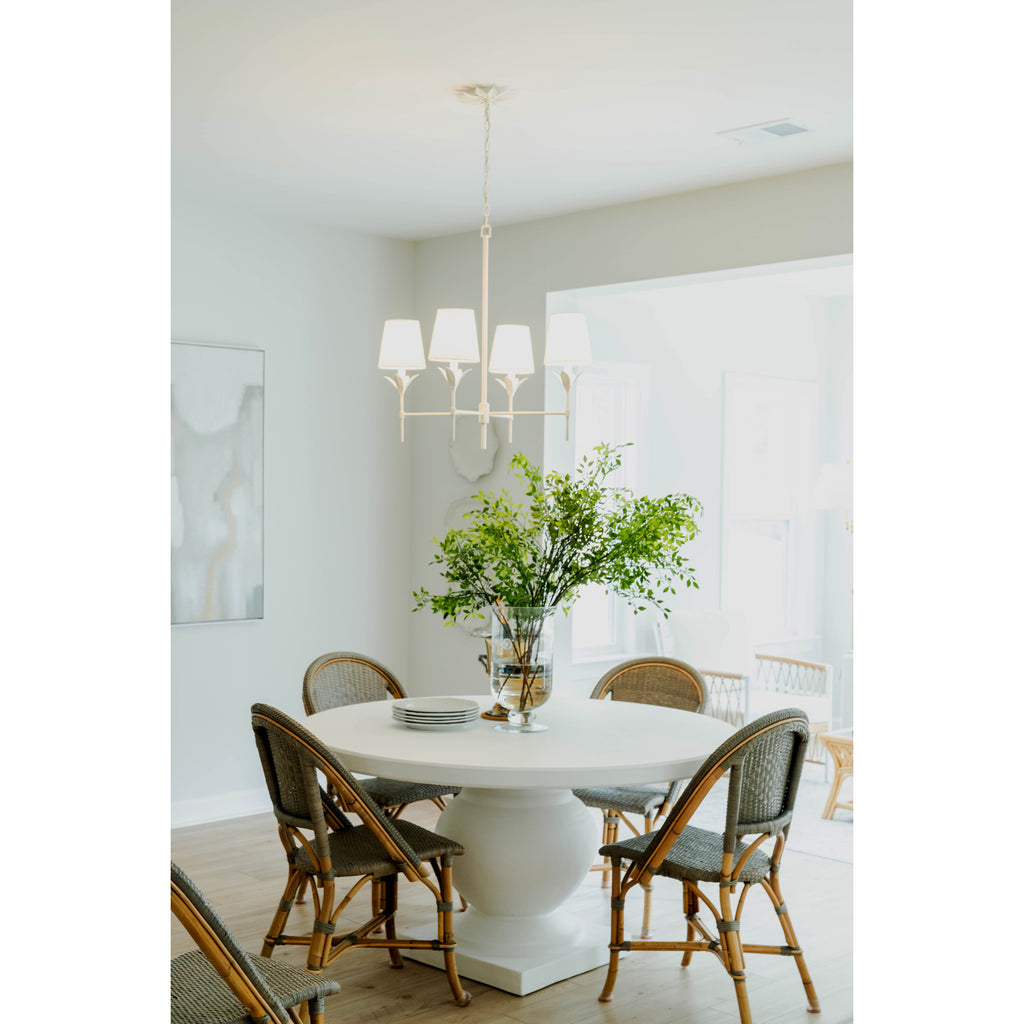 Crystorama Broche 28'' Chandelier in Matte White - Lifestyle View