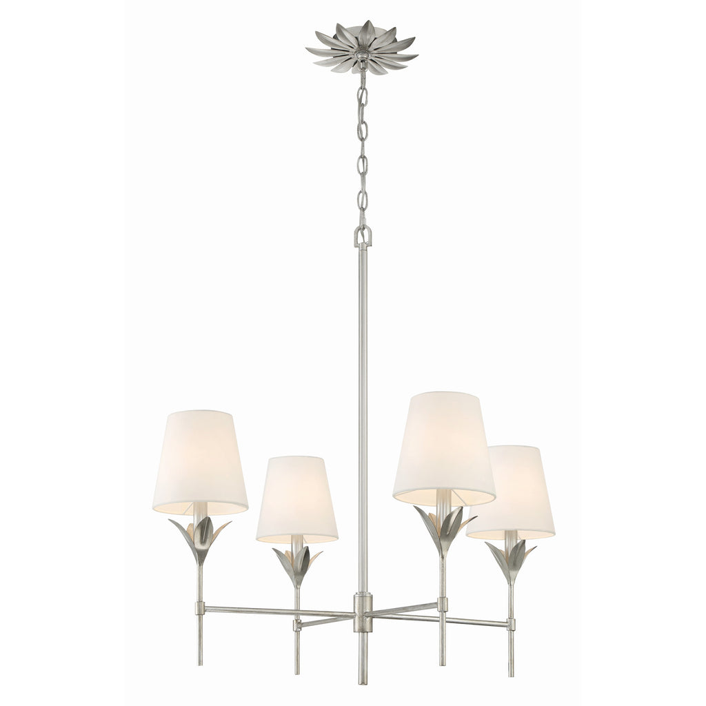 Crystorama Broche 28'' Chandelier in Antique Silver - Additional View