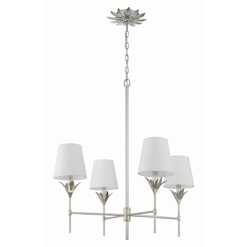 Crystorama Broche 28'' Chandelier in Antique Silver - Additional View