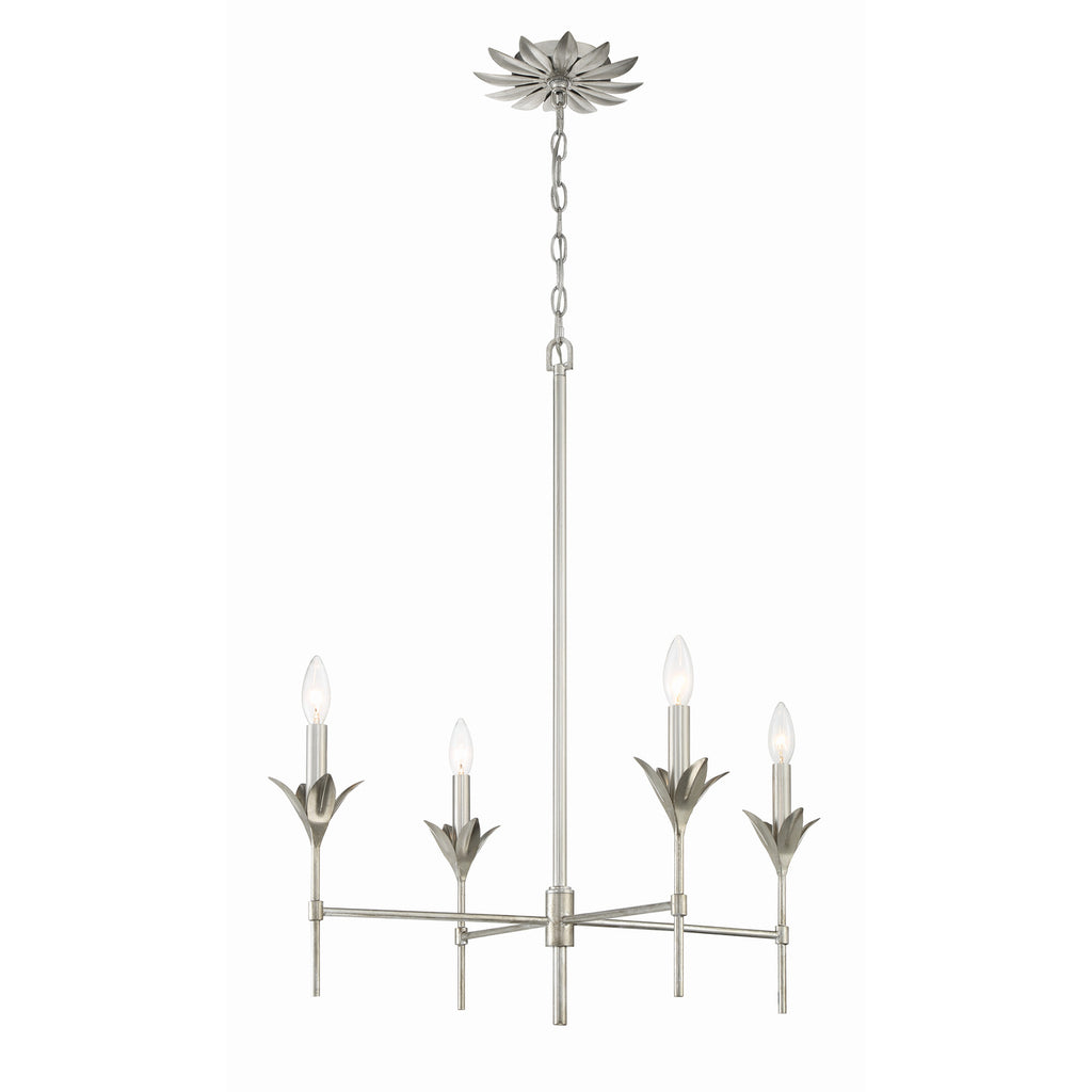 Crystorama Broche 28'' Chandelier in Antique Silver - Additional View