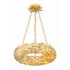 Crystorama Broche 18'' LED Chandelier in Antique Gold - Front View
