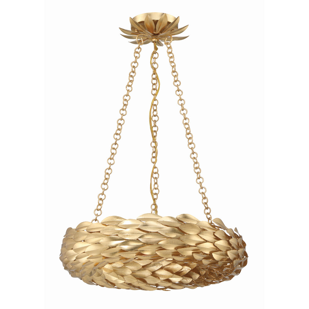 Crystorama Broche 18'' LED Chandelier in Antique Gold - Additional View