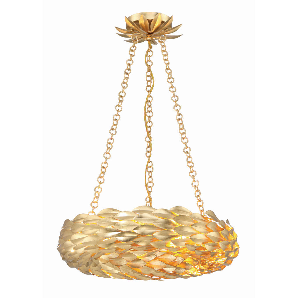 Crystorama Broche 18'' LED Chandelier in Antique Gold - Additional View