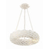 Crystorama Broche 18'' LED Chandelier in Matte White - Front View