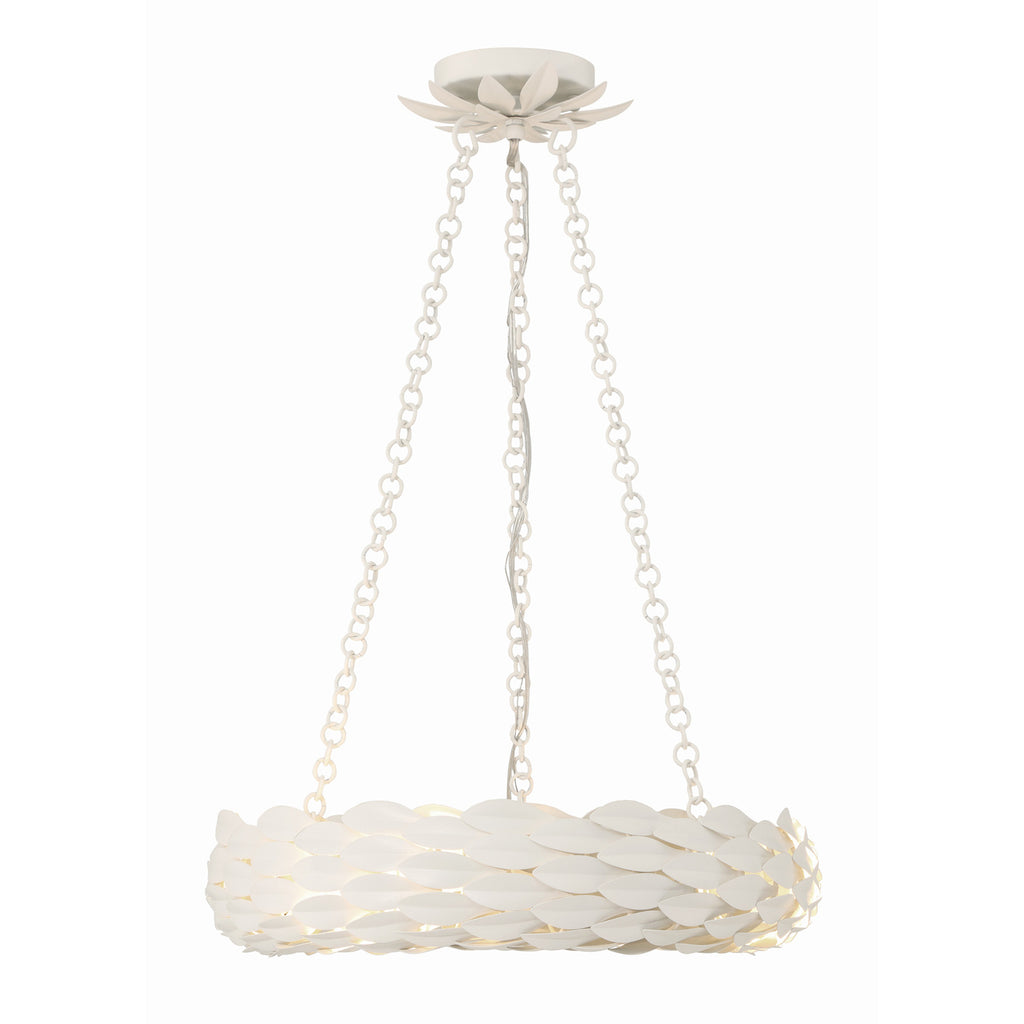 Crystorama Broche 18'' LED Chandelier in Matte White - Additional View
