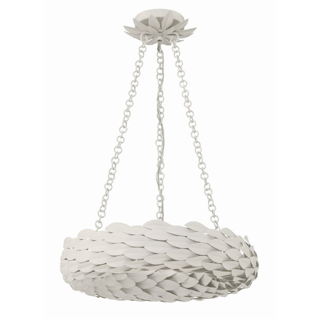 Crystorama Broche 18'' LED Chandelier in Matte White - Additional View