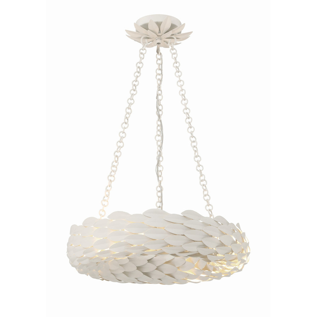 Crystorama Broche 18'' LED Chandelier in Matte White - Additional View