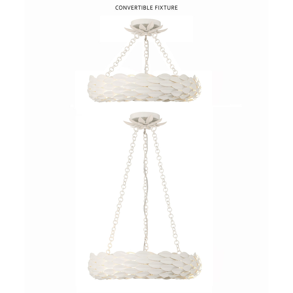 Crystorama Broche 18'' LED Chandelier in Matte White - Additional View