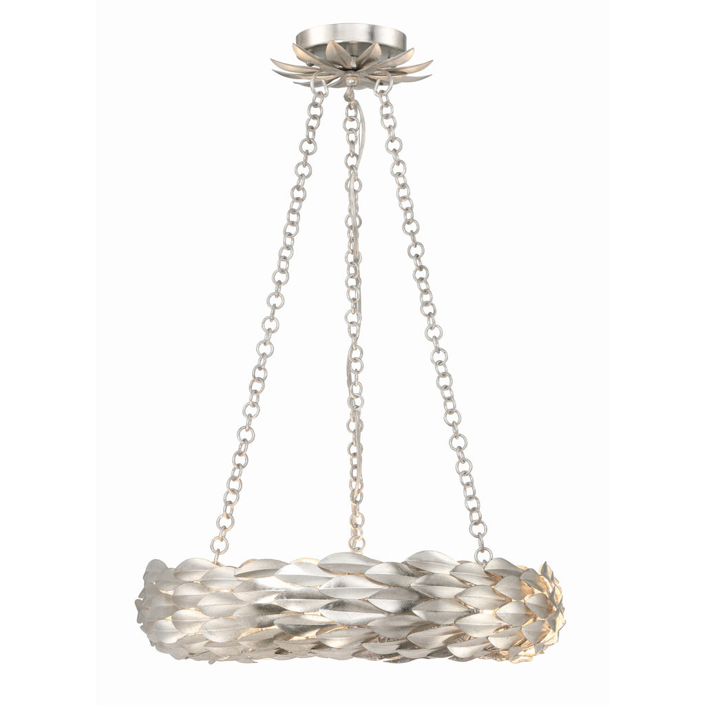 Crystorama Broche 18'' LED Chandelier in Antique Silver - Additional View