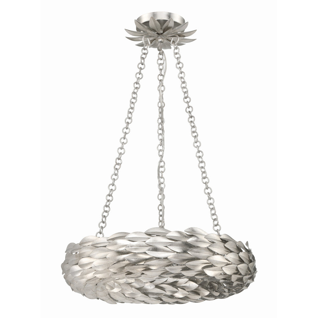 Crystorama Broche 18'' LED Chandelier in Antique Silver - Additional View