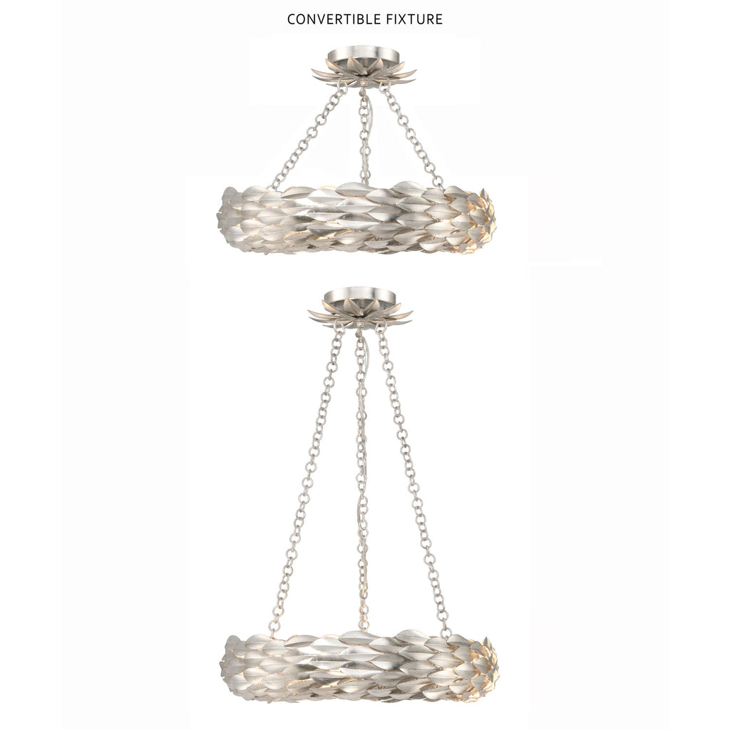 Crystorama Broche 18'' LED Semi Flush Mount in Antique Silver - Additional View
