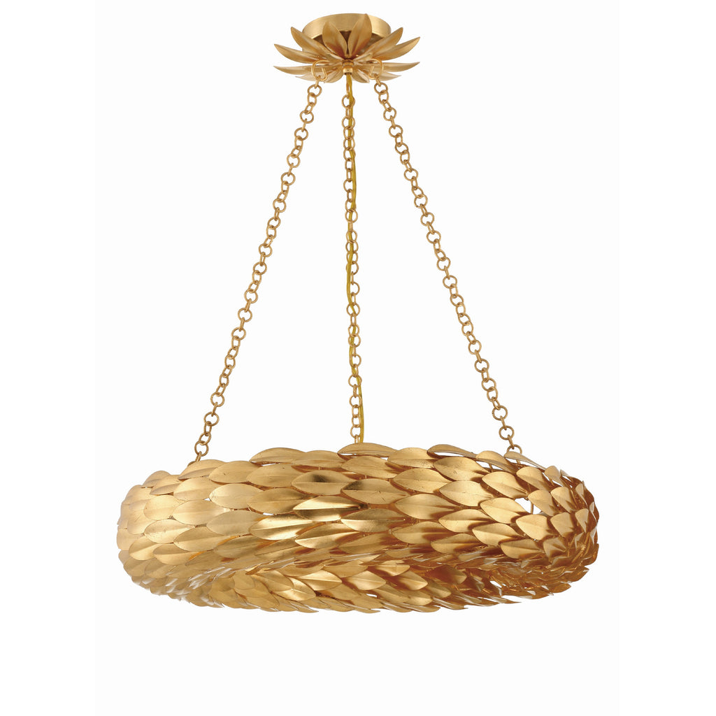 Crystorama Broche 24'' Semi Flush Mount in Antique Gold - Additional View
