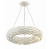 Crystorama Broche 24'' Chandelier in Matte White - Front View