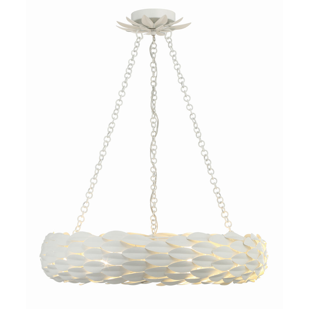 Crystorama Broche 24'' Chandelier in Matte White - Additional View