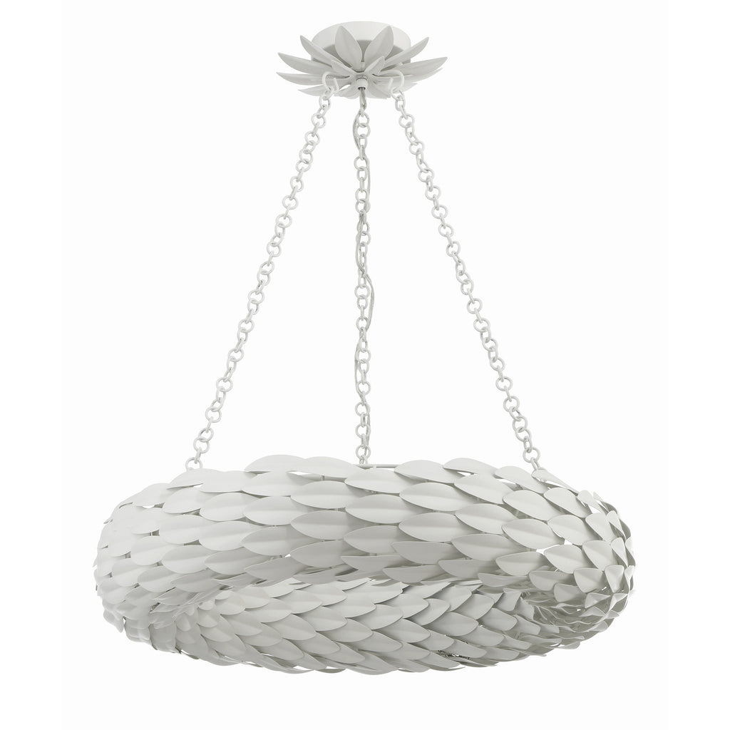 Crystorama Broche 24'' Chandelier in Matte White - Additional View