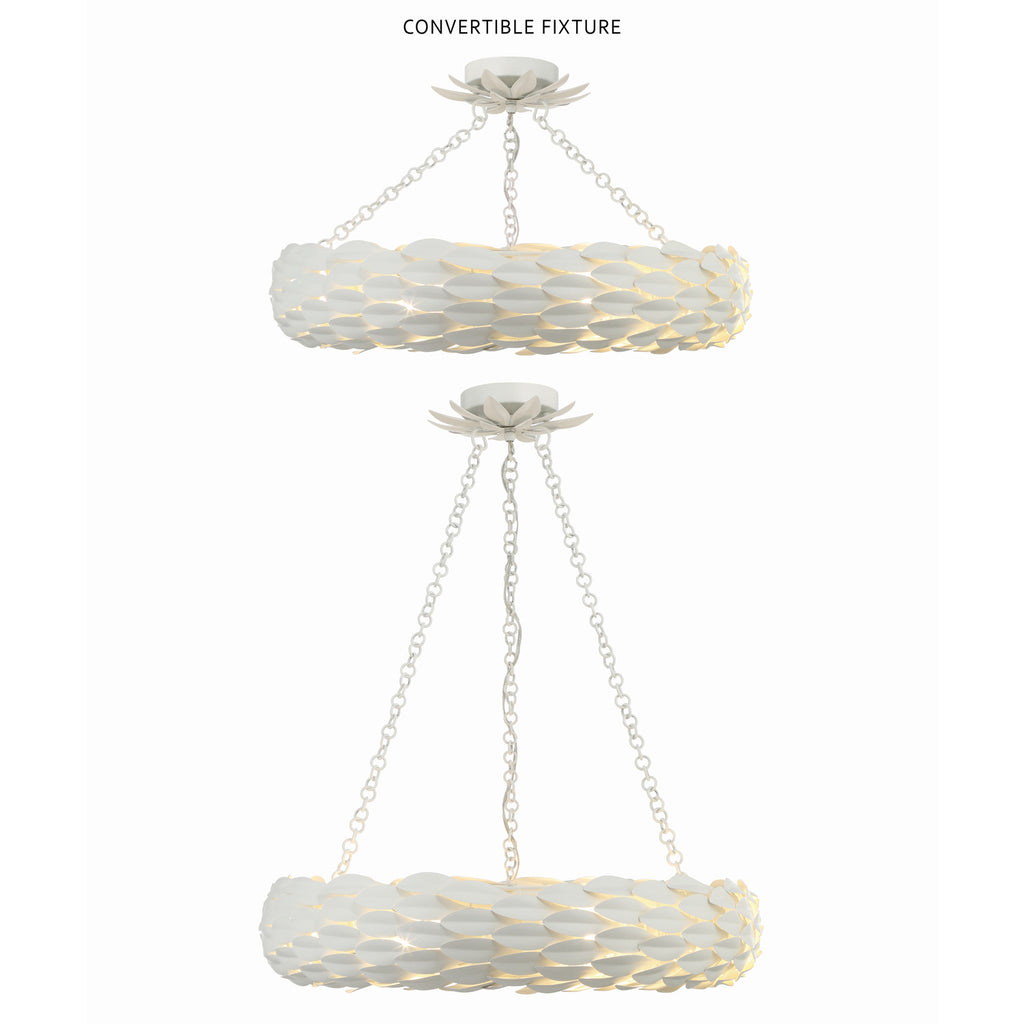 Crystorama Broche 24'' Chandelier in Matte White - Additional View
